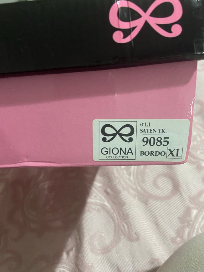 İnce İşlemeli bordo Mini Saten Gecelik Takımı - Görsel 2