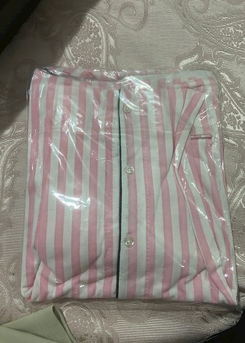 Pembe Çizgili Uzun Kollu Kadın Pijama Takımı - Görsel 2