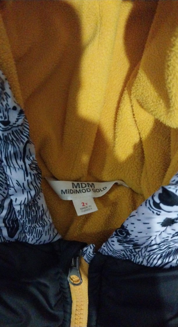 Kapüşonlu, Baskılı, Gri Erkek Çocuk Mont - Görsel 4