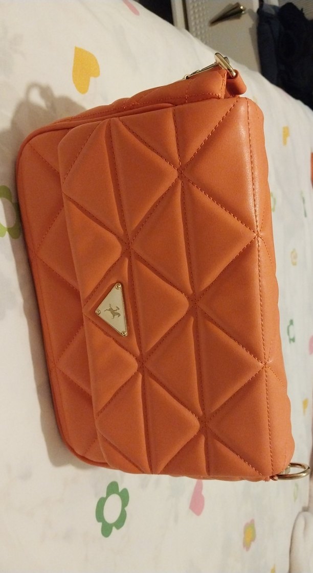 Turuncu Deri Kadın Omuz Çantası - Görsel 3