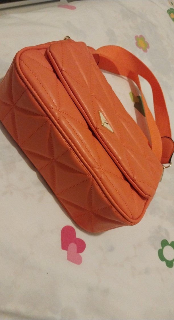 Turuncu Deri Kadın Omuz Çantası - Görsel 2