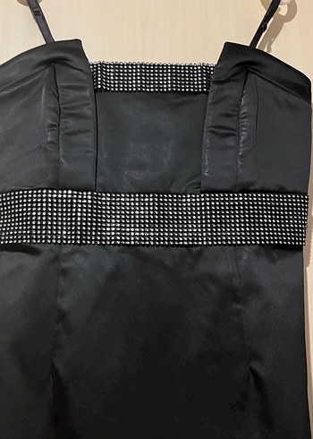Siyah taşlı mini abiye - Görsel 3