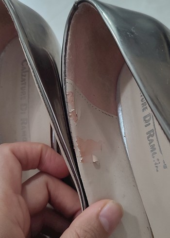 Parlak Metal Topuklu Stiletto - Görsel 7