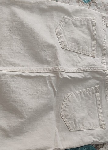 Kadın beyaz jean etek - Görsel 4