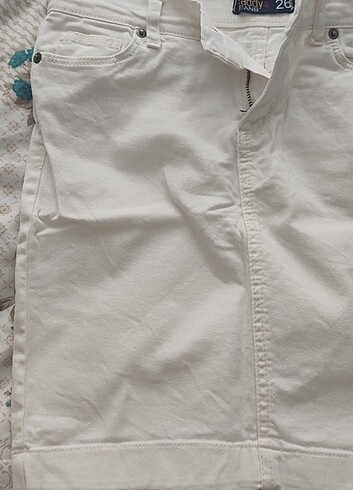 Kadın beyaz jean etek - Görsel 6