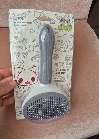 Gri Tüy Toplayıcı Kedi ve Köpek Fırçası - Görsel 2