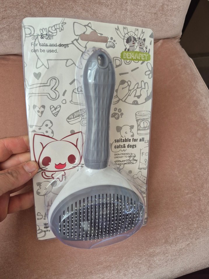 Gri Tüy Toplayıcı Kedi ve Köpek Fırçası - Görsel 2