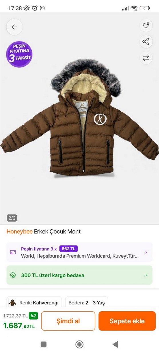 Erkek Çocuk ocuk Mont - Görsel 3