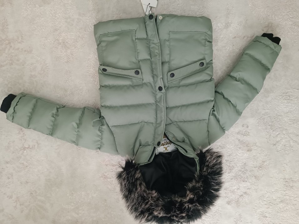 Erkek Çocuk Gri Kürklü Mont - Görsel 2