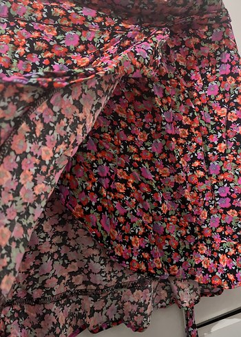 Çiçek Desenli Bohem Midi Etek - Görsel 5