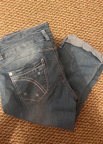 Diğer Düğmeli Kadın Kot Pantolon,kapri,Gri