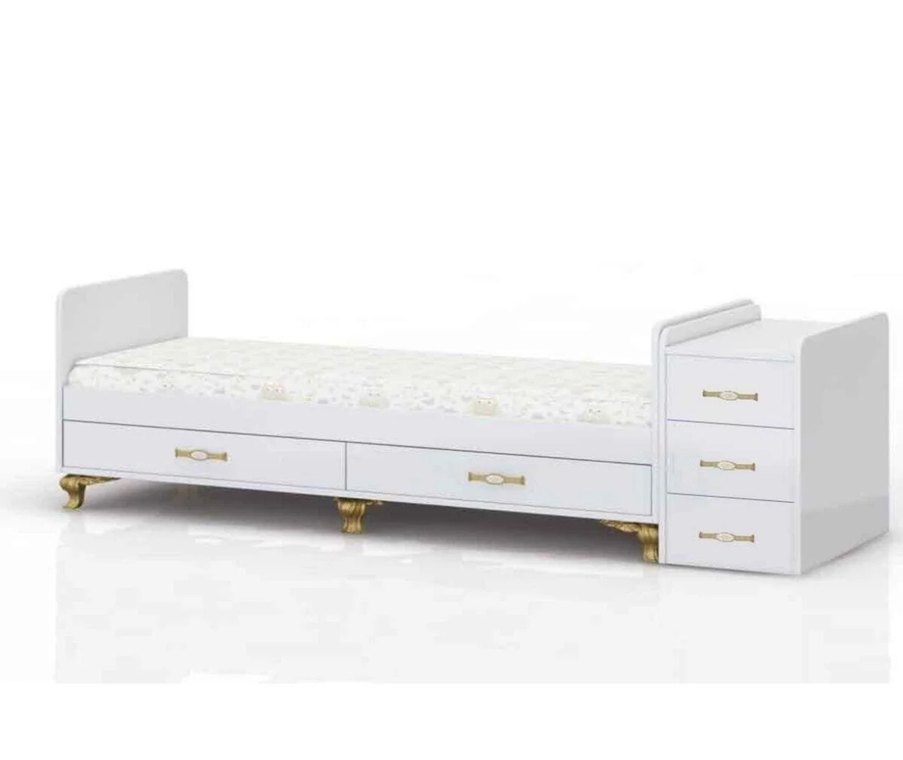 Beyaz Bebek Beşiği ve Saklama Ünitesi - Görsel 2