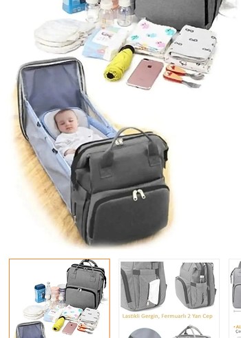 Gri Desenli Bebek Sırt Çantası - Görsel 4