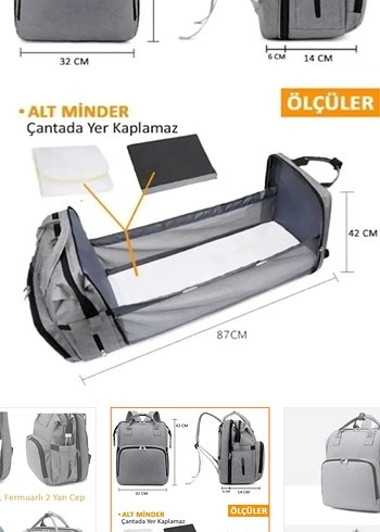 Gri Desenli Bebek Sırt Çantası - Görsel 2