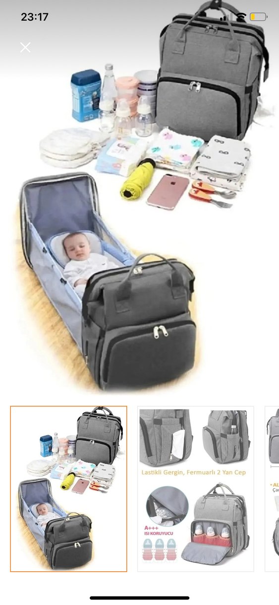 Gri Desenli Bebek Sırt Çantası - Görsel 4