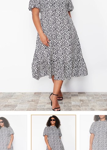 Gri Zebra Desenli Volanlı Midi Eteği - Görsel 4