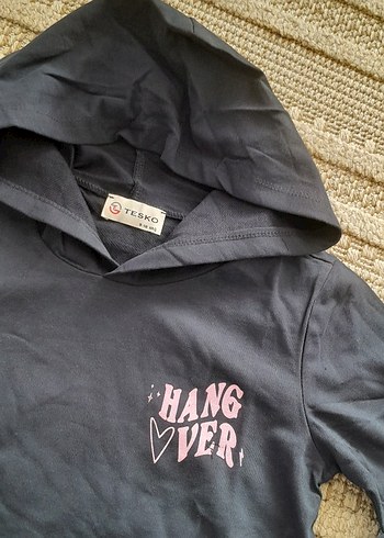 Kapüşonlu lacivert Kız Eşofman Takımı - Görsel 3