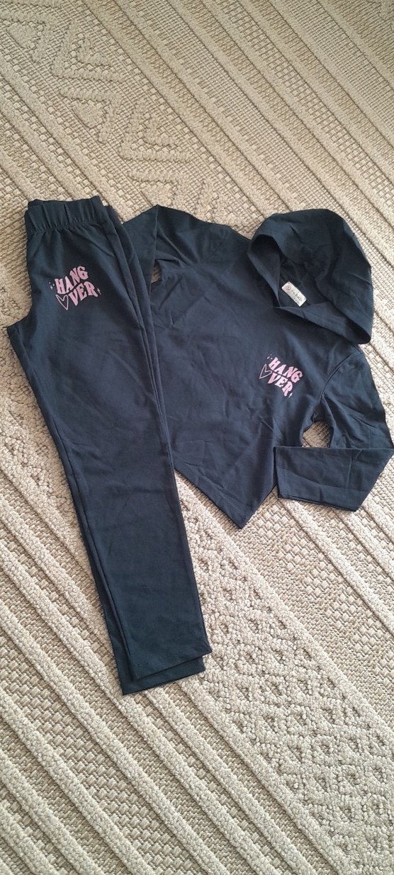 Kapüşonlu lacivert Kız Eşofman Takımı - Görsel 2