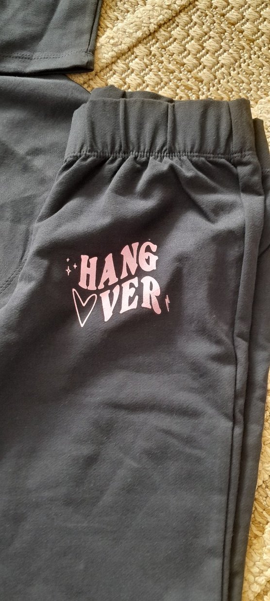 Siyah Kapüşonlu Baskılı Kız Eşofman Takımı - Görsel 3