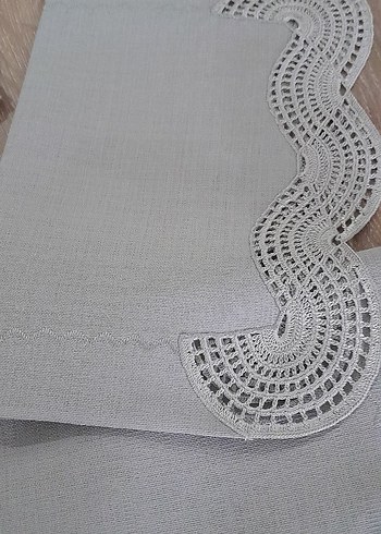  Beden gri Renk Gri Nakışlı salon Örtüsü Seti