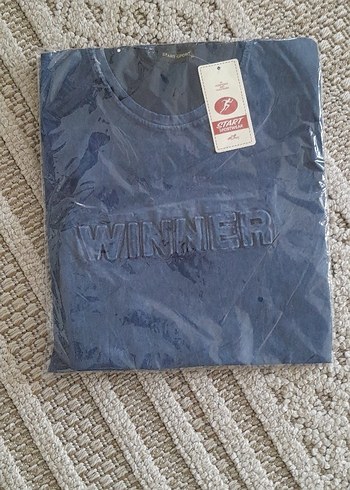 Winner Baskılı Mavi Erkek Tişört