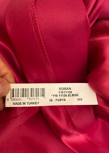 Pembe Straplez Midi Abiye Elbise Roman 36beden - Görsel 3