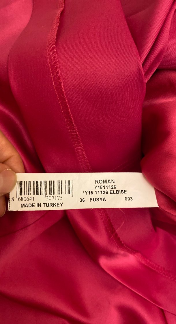 Pembe Straplez Midi Abiye Elbise Roman 36beden - Görsel 3