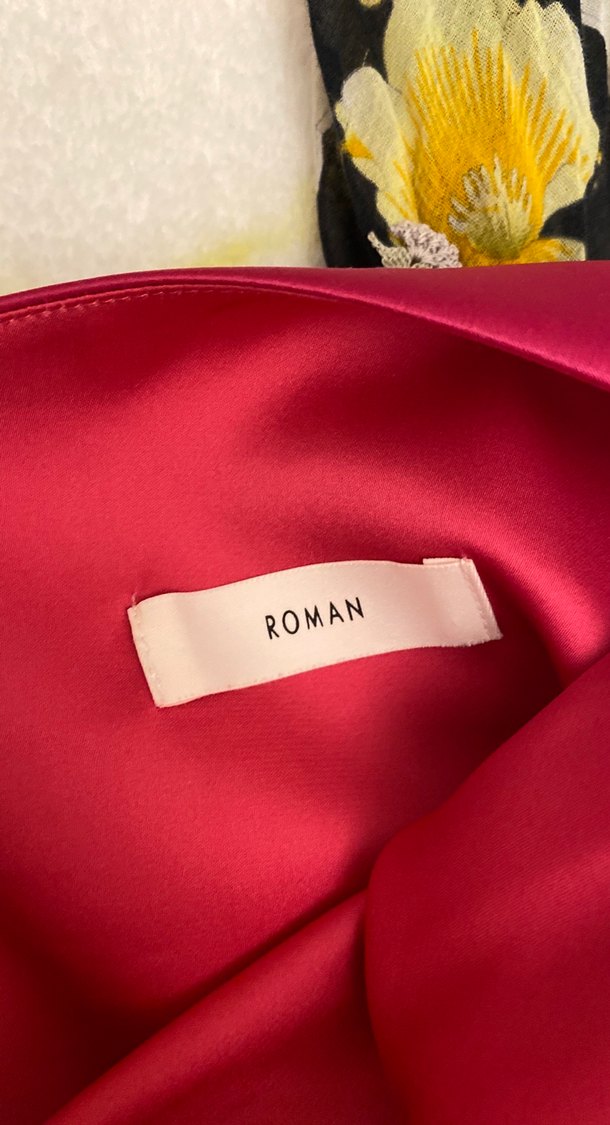 Pembe Straplez Midi Abiye Elbise Roman 36beden - Görsel 4