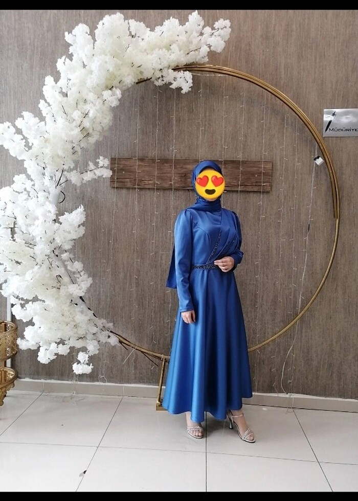 Mavi Tesettür Abiye - Görsel 2