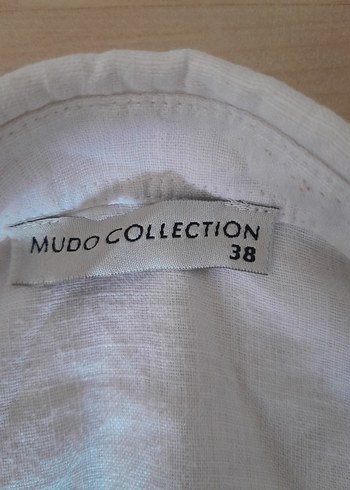 Mudo Beyaz Keten Düğmeli Gömlek - Görsel 3