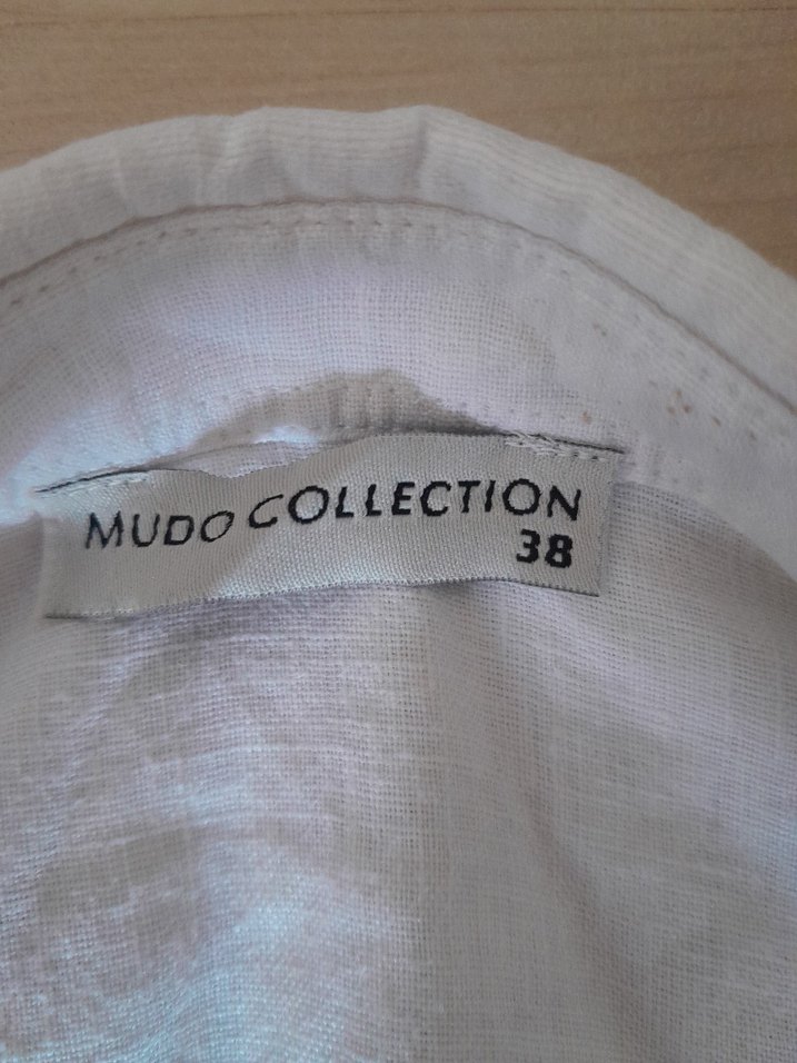 Mudo Beyaz Keten Düğmeli Gömlek - Görsel 3