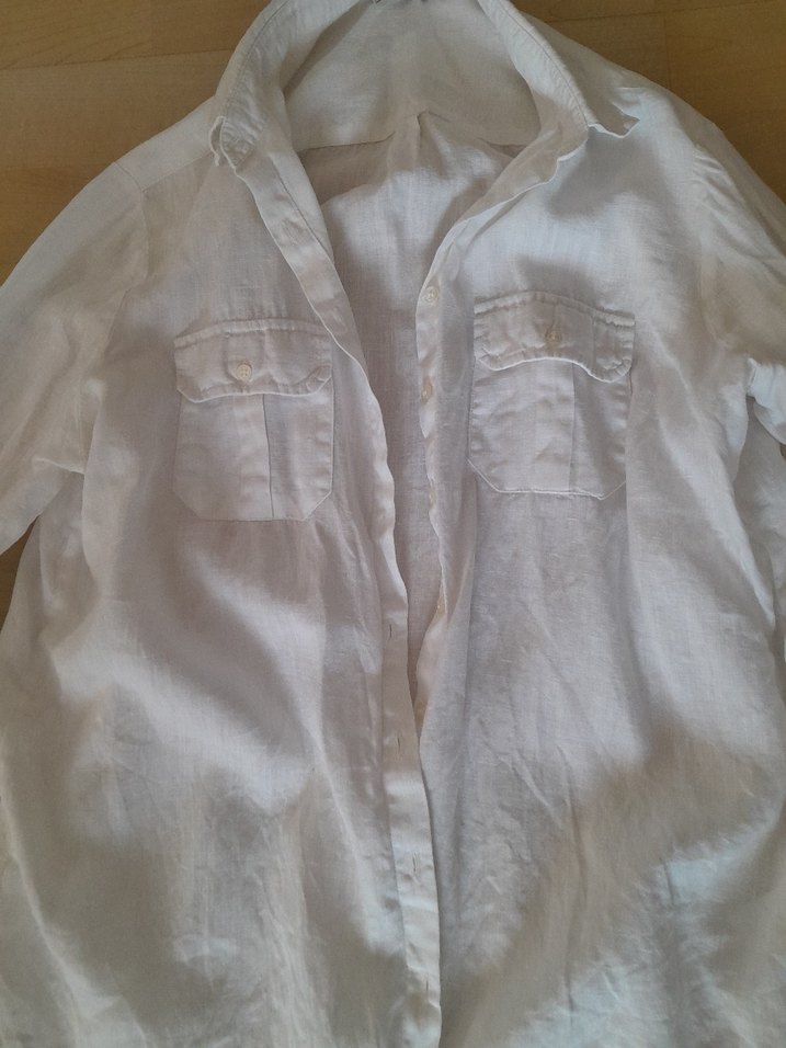 Mudo Beyaz Keten Düğmeli Gömlek - Görsel 2