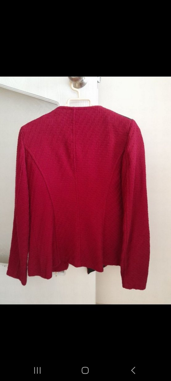 Kırmızı Fermuarlı Kadın Ceket - Görsel 4