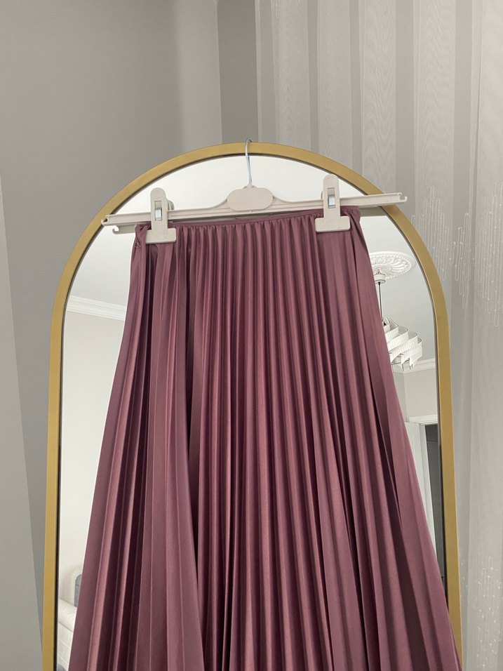 Mor Renkli piliseli Uzun Kadın Etek - Görsel 4