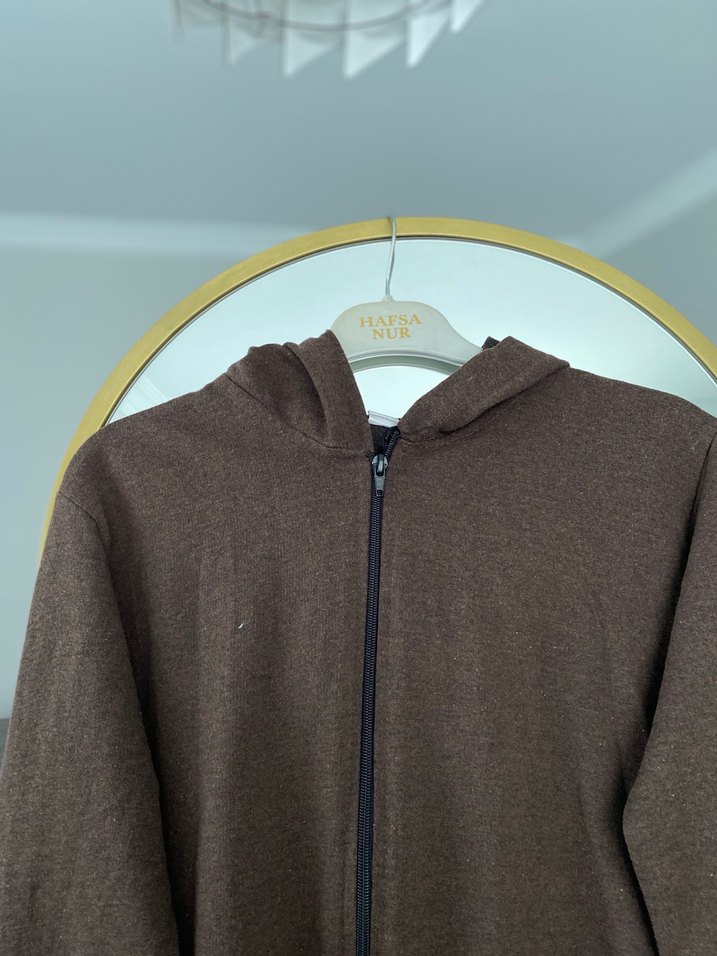 Kadın Kahverengi Kapüşonlu Eşofman Takımı - Görsel 5