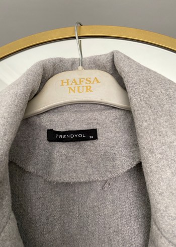 Gri Uzun Kışlık Kaban - Görsel 4