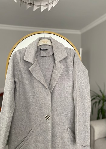 Gri Uzun Kışlık Kaban - Görsel 3