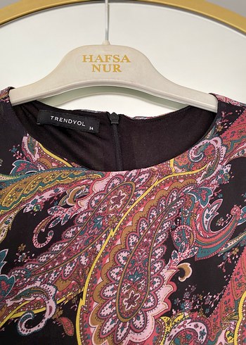 Uzun Bohem Çok Renkli şifon Elbise - Görsel 4