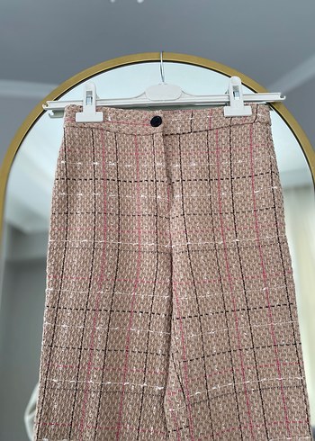 Bej Desenli Triko Kumaş Kadın Pantolon - Görsel 2