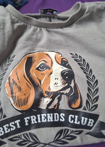 Unisex Kopek Baskılı Cocuk Sweatshirt - Görsel 4