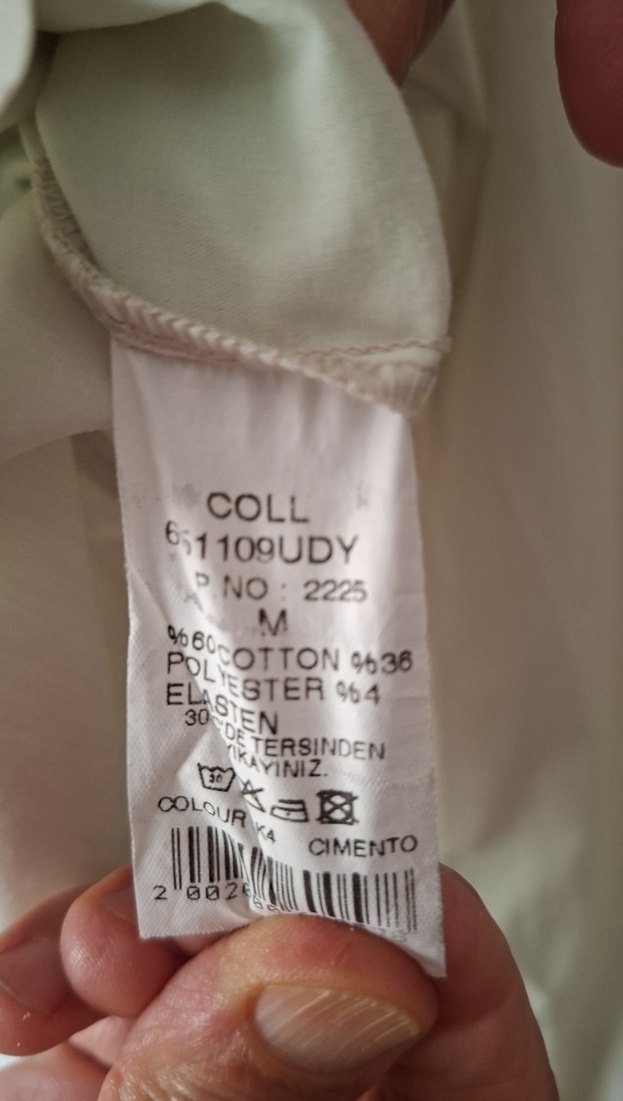 Düğmeli Cimento Renk Keten Kadın Gömlek - Görsel 4