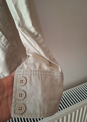 Düğmeli Bej Kadın Ceket - Görsel 5