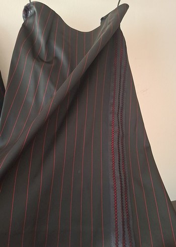 Çizgili Siyah Mini Takım Elbise - Görsel 6