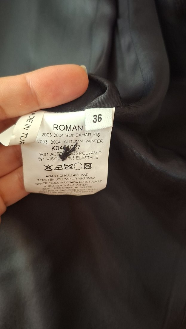 Çizgili Siyah Mini Takım Elbise - Görsel 4