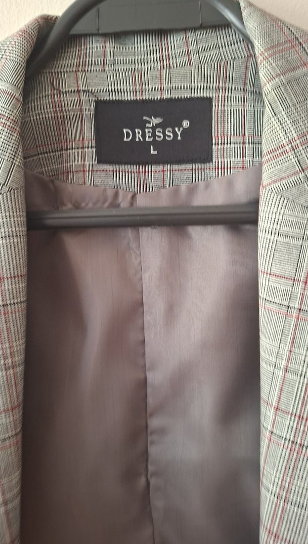 Gri Düğmeli Kadın Blazer Ceket - Görsel 2