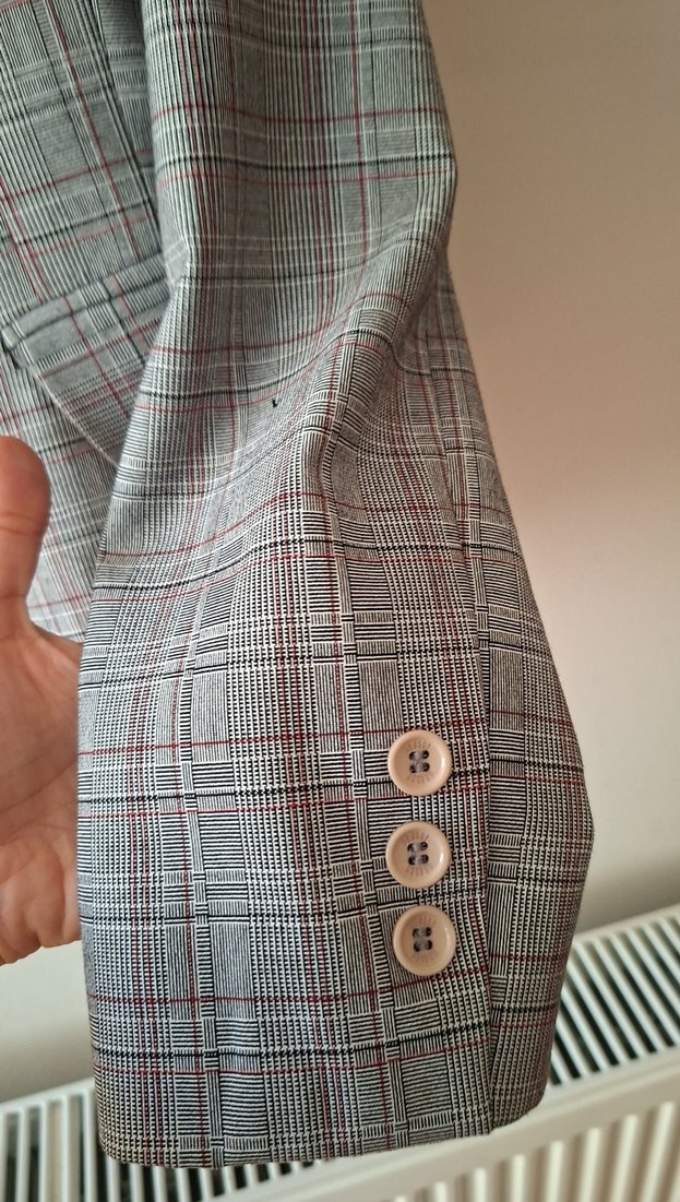 Gri Düğmeli Kadın Blazer Ceket - Görsel 4