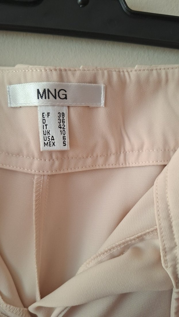 Bej Pilili Kadın Uzun Kumaş Pantolon - Görsel 3