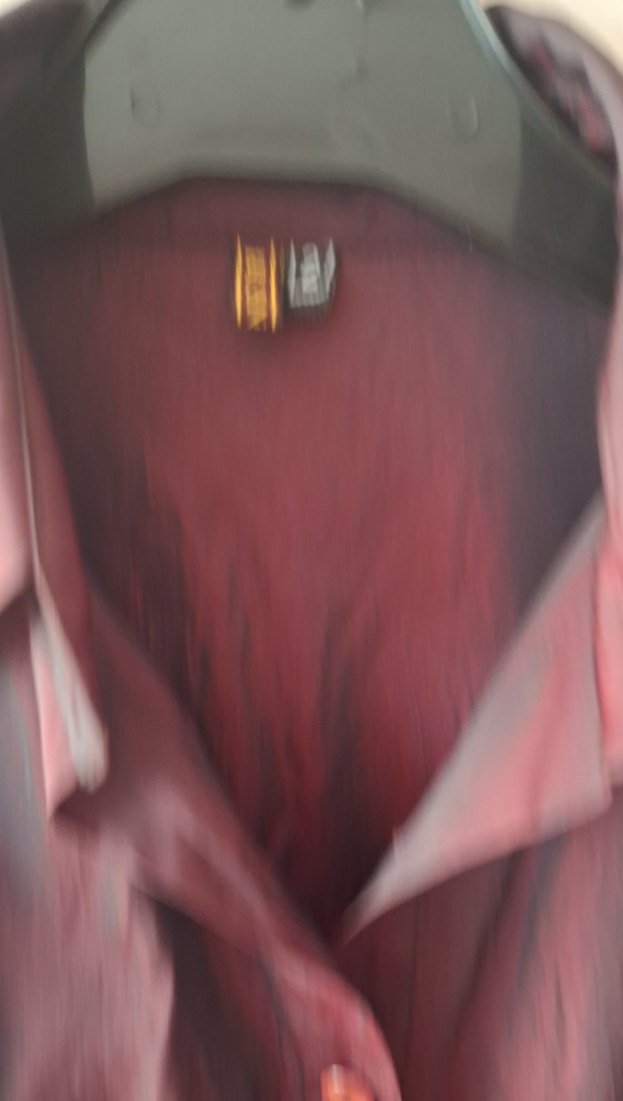 Bordo Düğmeli Uzun Kollu  Gömlek - Görsel 3