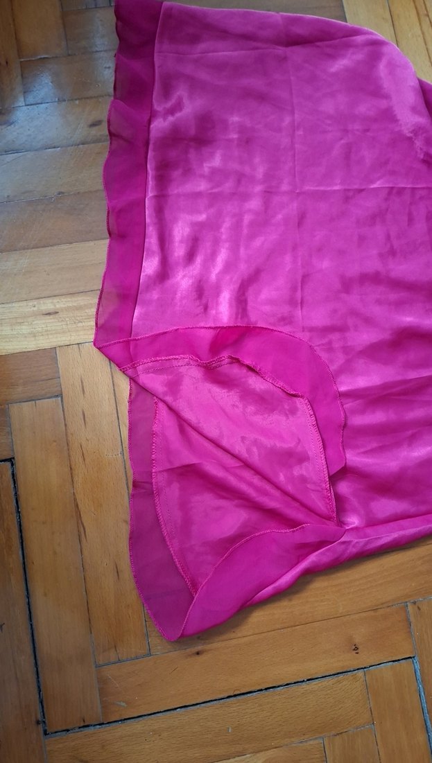 Pembe Drapeli V Yaka Saten Gecelik - Görsel 4