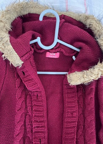 bordo örgü kız çocuk hırka - Görsel 4